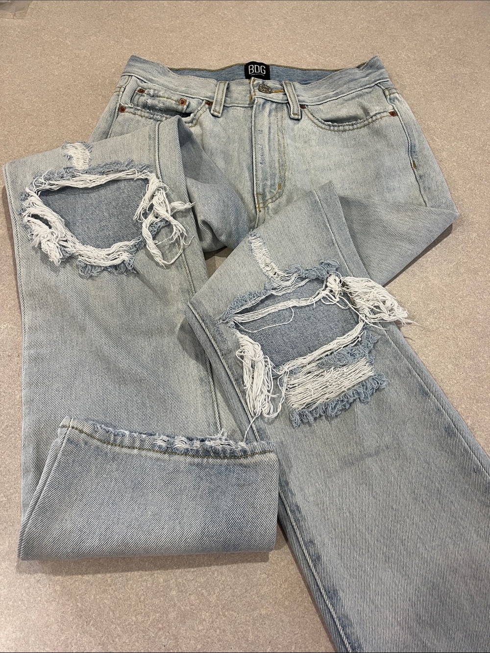 BDG Light Wash Distressed Boyfriend Jeans